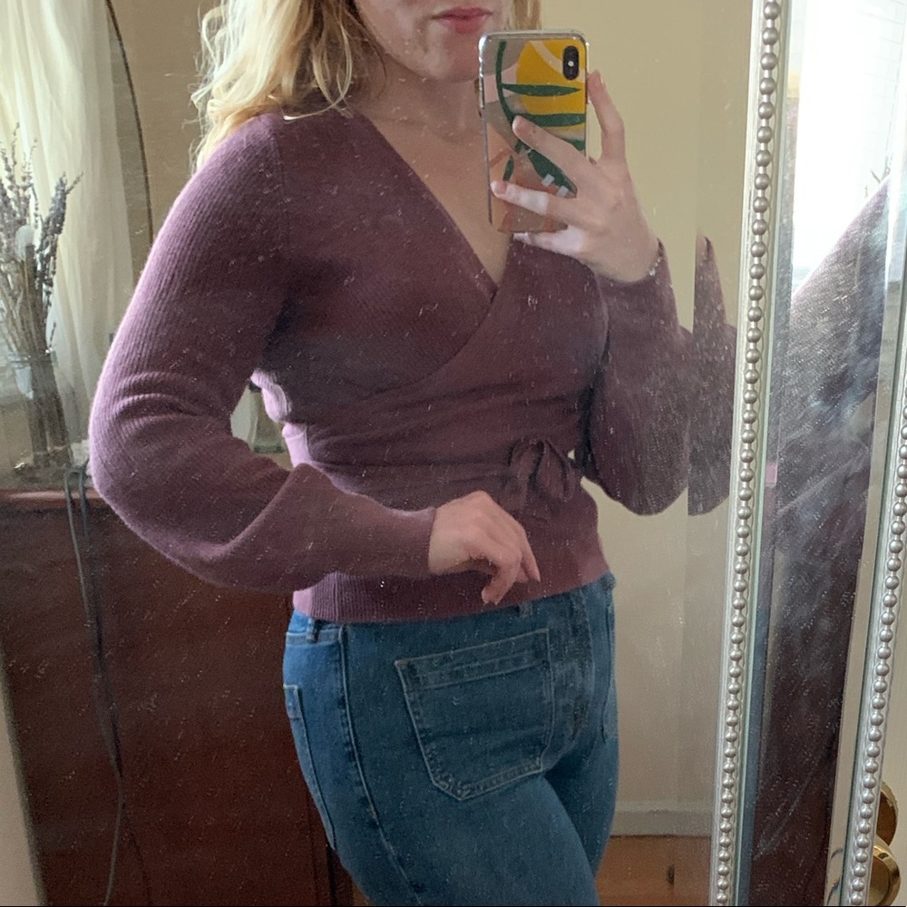 SOLD- Express Faux Wrap Sweater